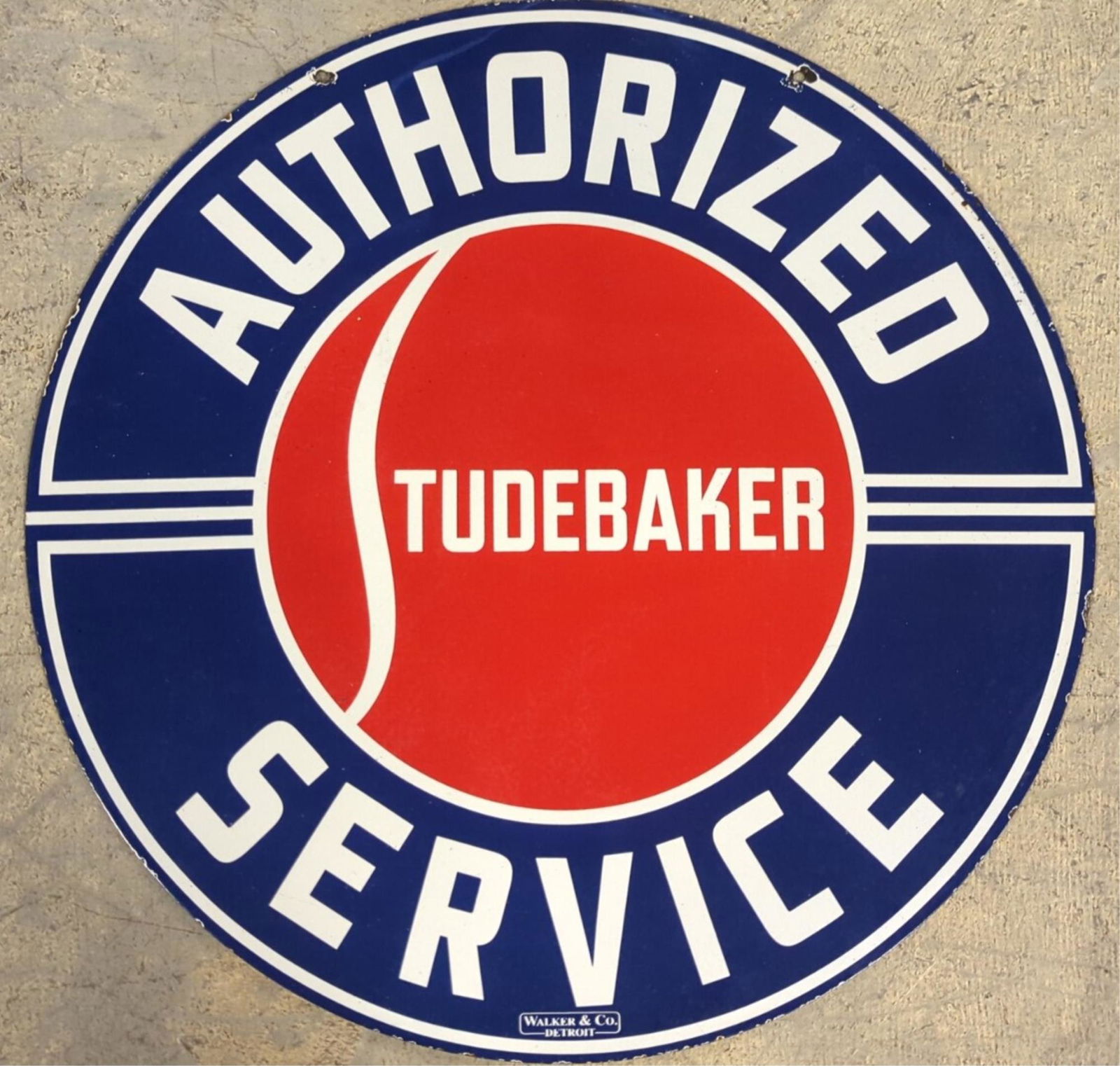 30" Porcelain Studebaker Service double sided sign (1 of 9)