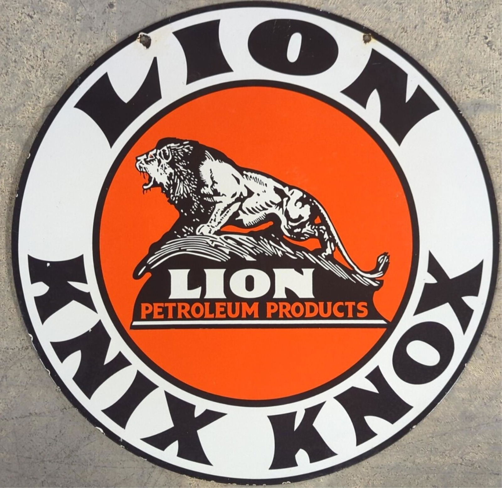 30" Porcelain Lion Petroleum products sign (1 of 10)