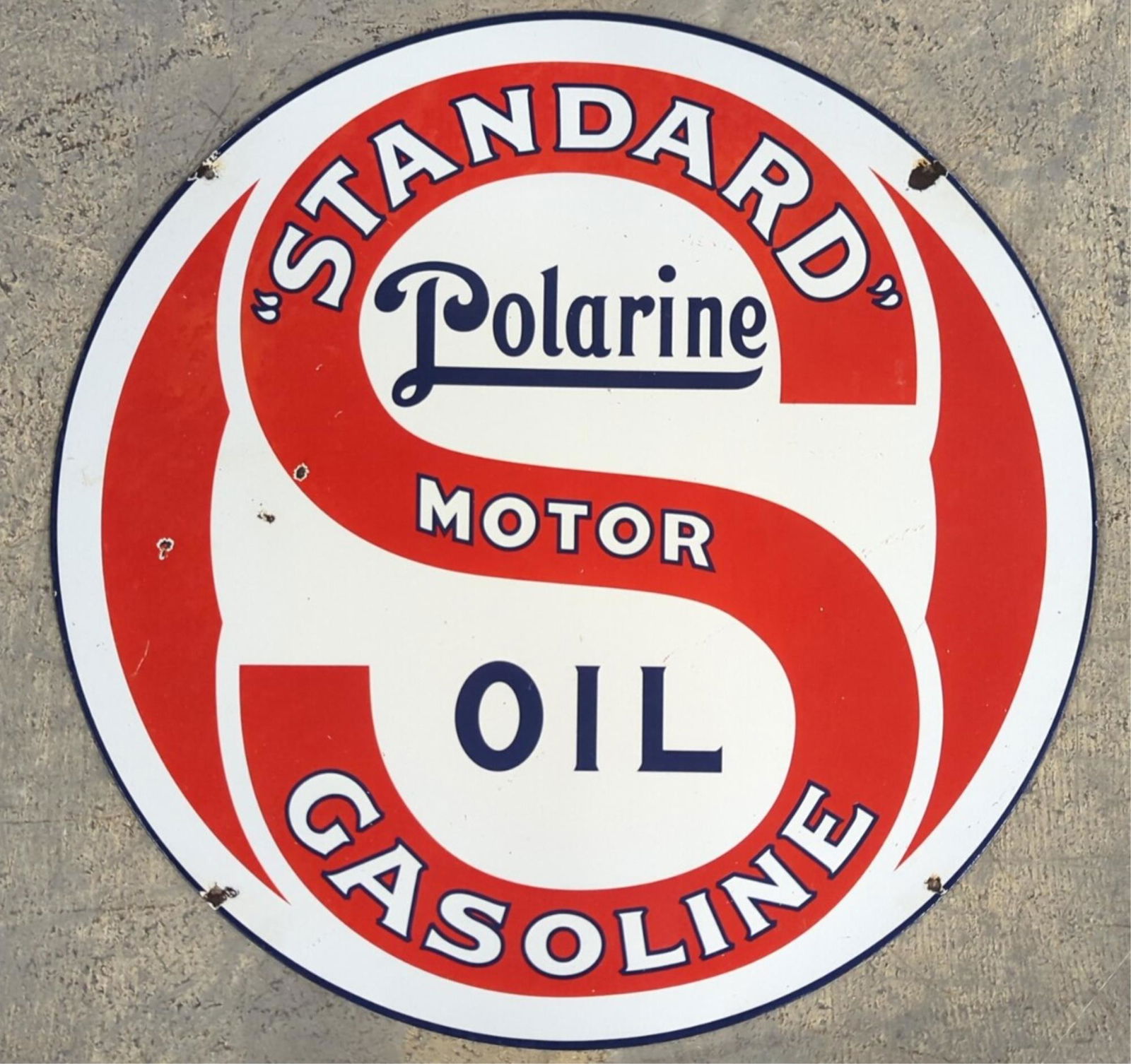 24" Porcelain Standard Polarine Gas sign (1 of 8)