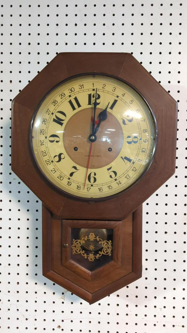 Vintage Hamilton regulator Wall Clock (1 of 2)