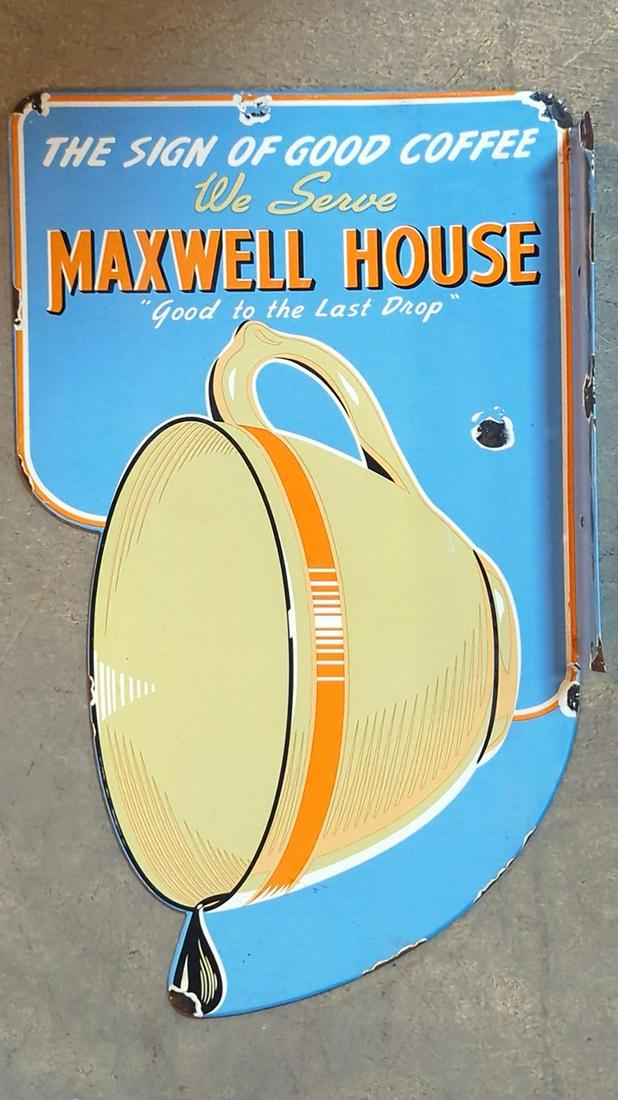 Porcelain maxwell House Coffee Flange Sign (1 of 7)