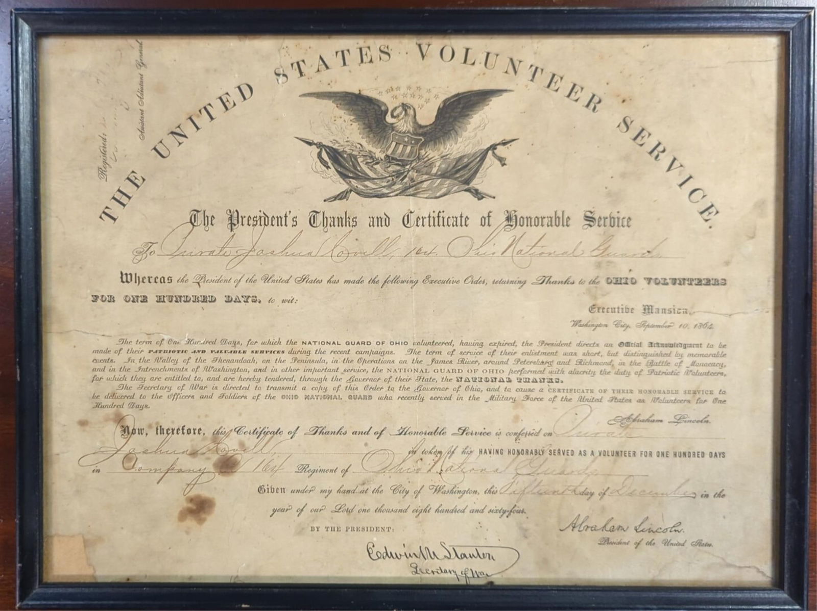 Rare!  1864 Civil War discharge paper (1 of 4)