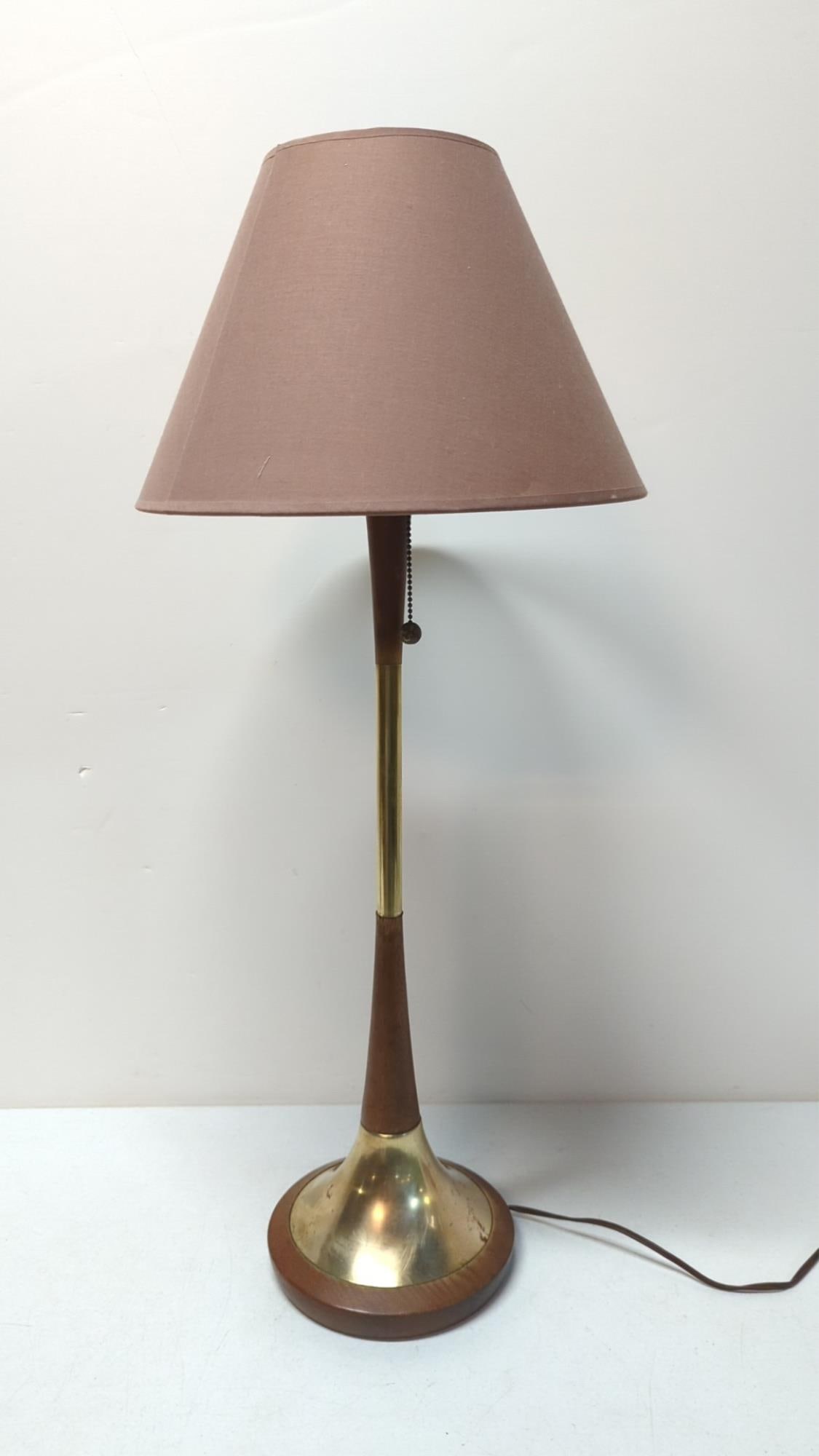 Mid Century Danish Teak & Brass lamp (1 of 5)