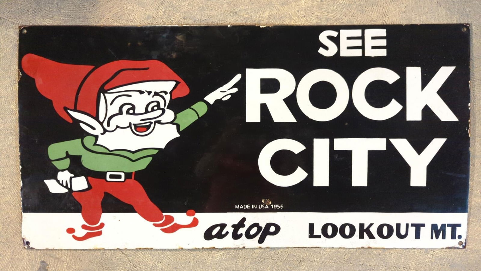 Heavy Porcelain "See Rock City"  atop Lookout Mtn. sign (1 of 4)