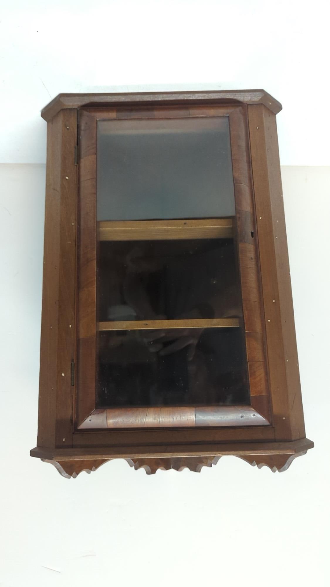 Antique Walnut hanging corner cabinet (1 of 3)