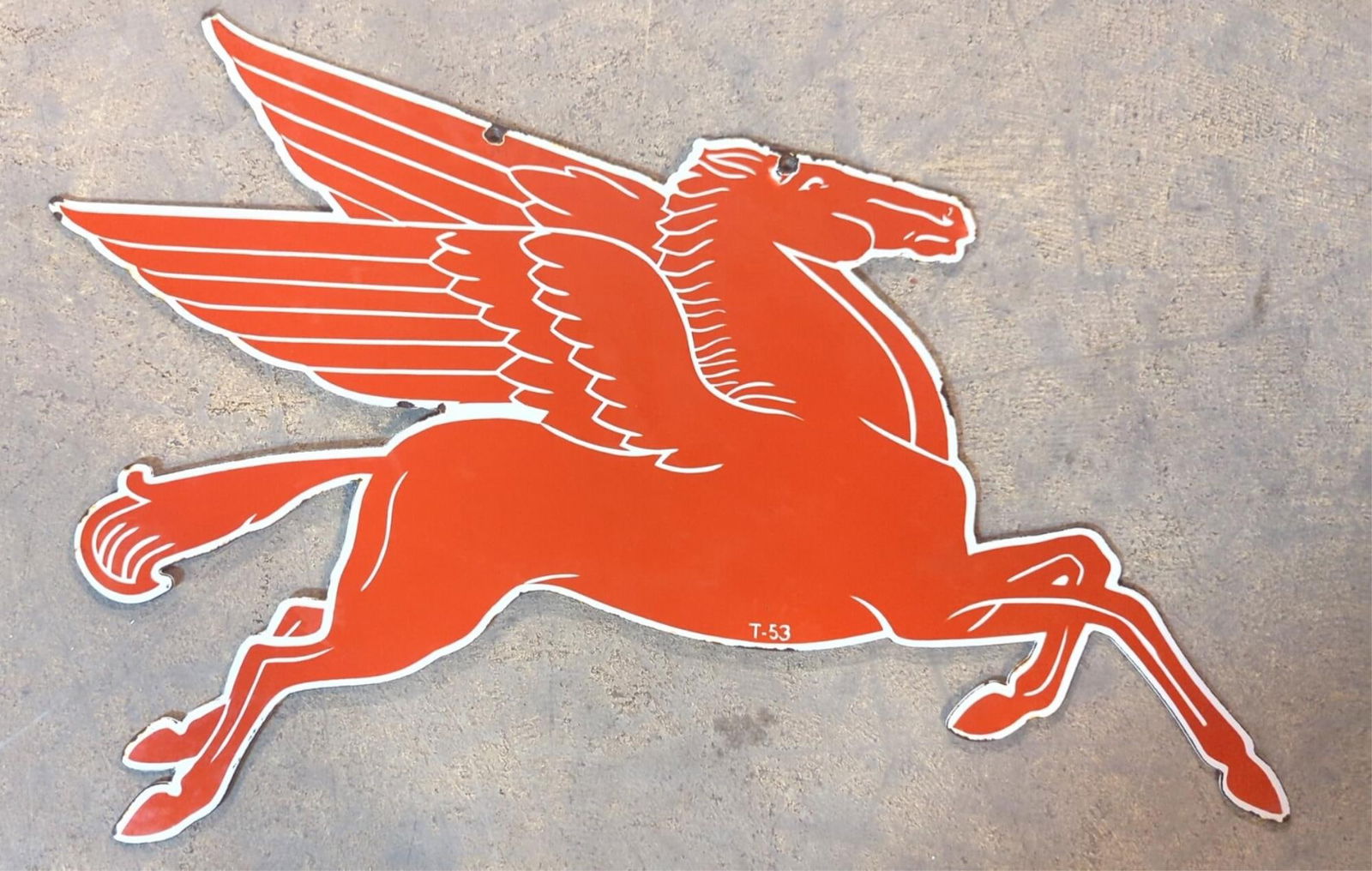Porcelain Pegasus Mobil Mobiloil Sign (1 of 6)