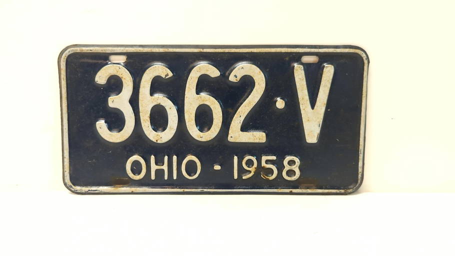 1958 Ohio License Plate