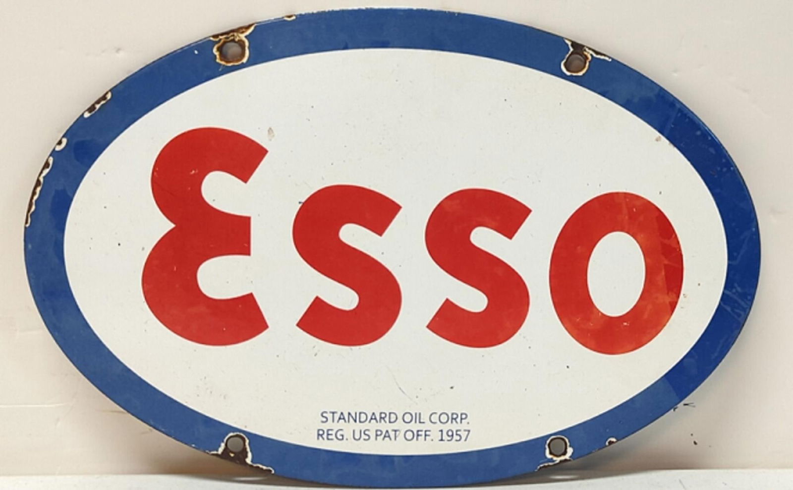 Porcelain Oval Esso single sided sign (1 of 4)