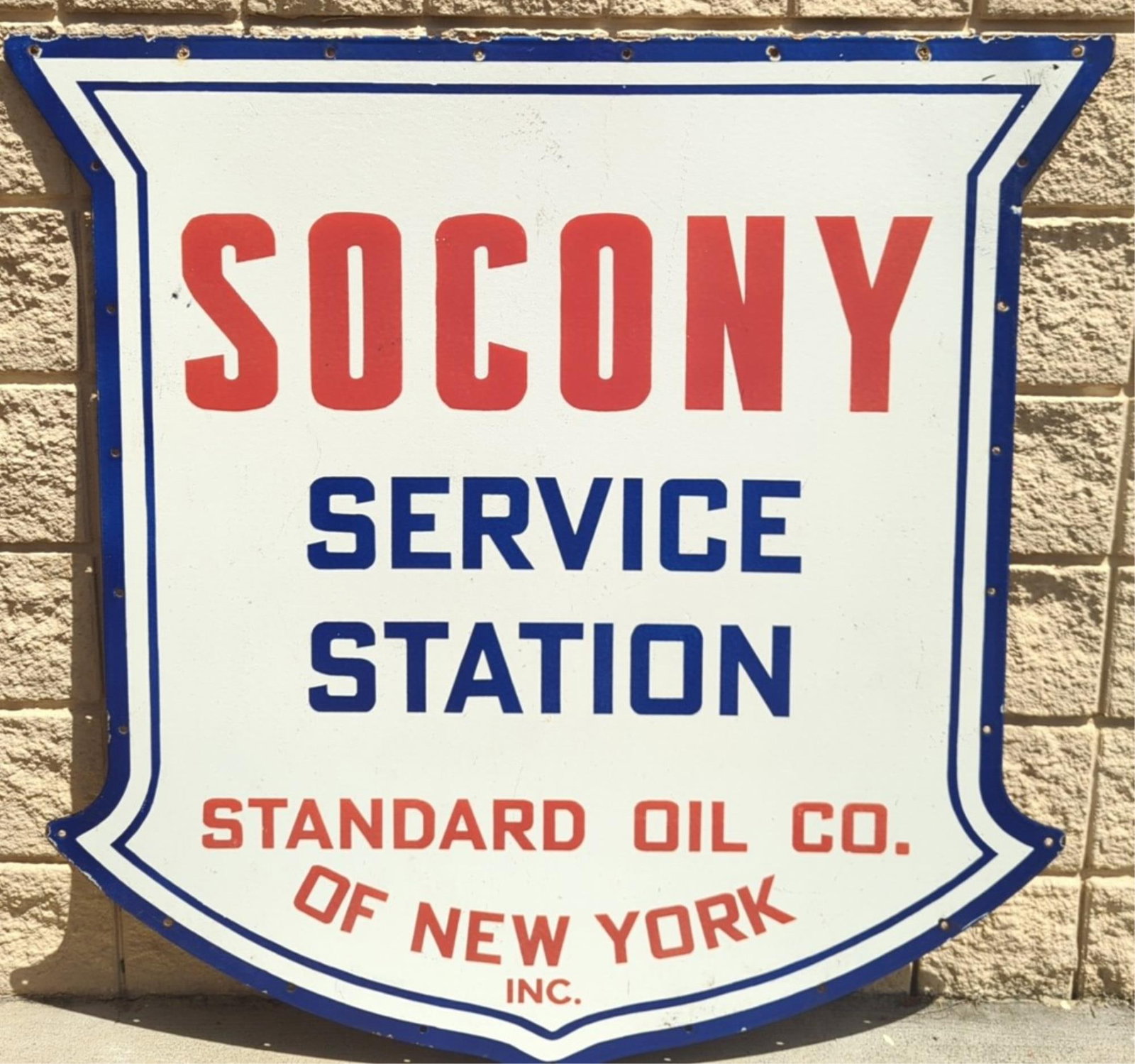 Porcelain Socony Service Station - Standard Oil double sided sign (1 of 9)