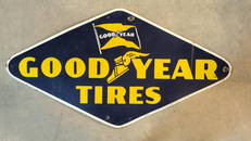 Goodyear porcelain single sided Tire sign