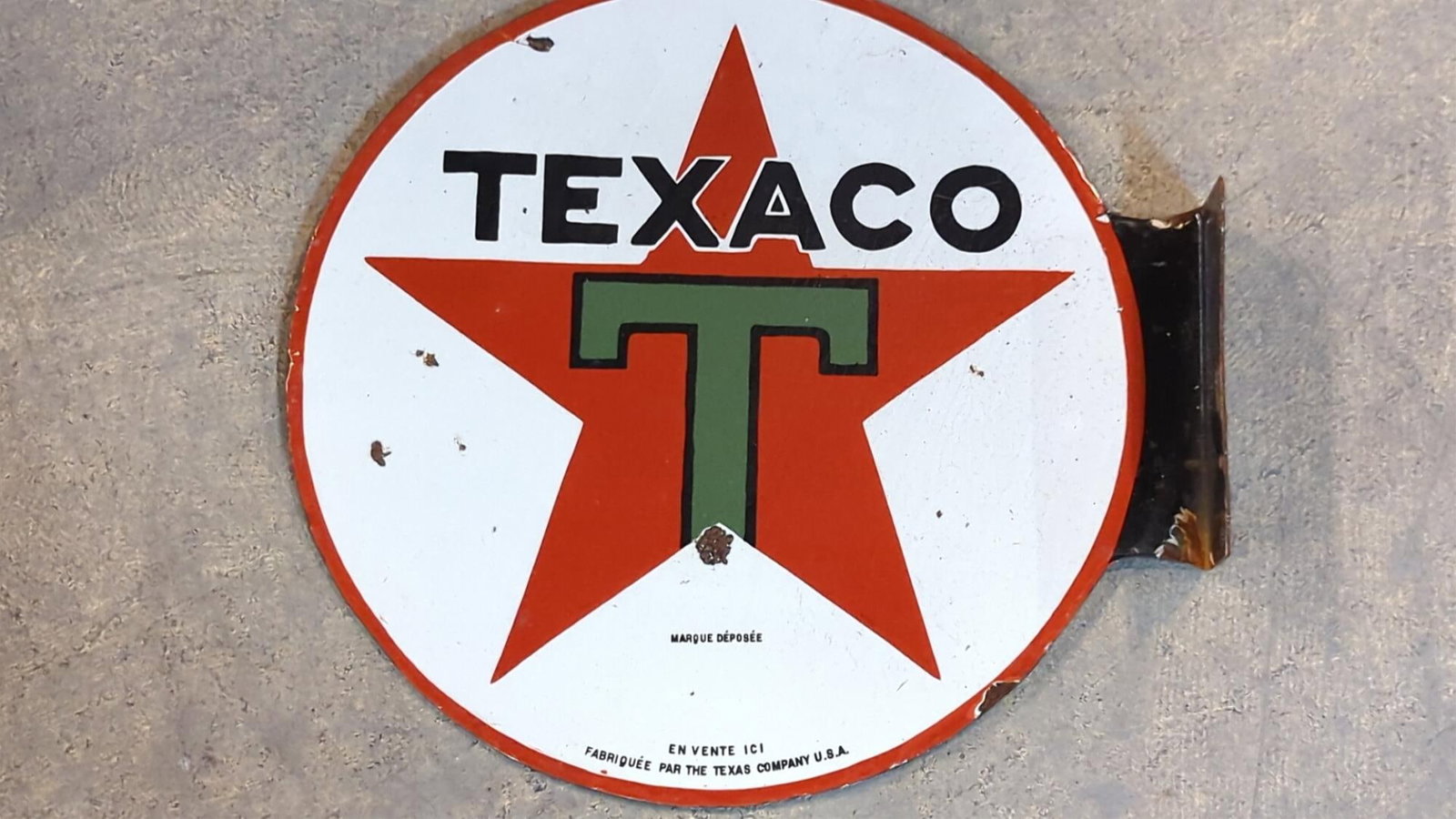 Texaco Flange Porcelain double sided sign (1 of 3)
