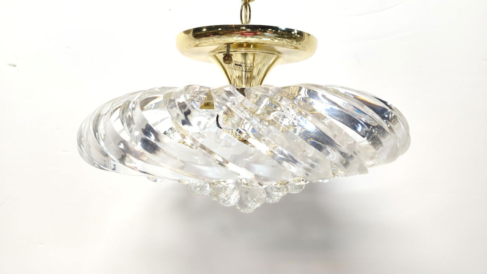 Lucite Chandelier: Swirl pattern works 19" dia x 8" T