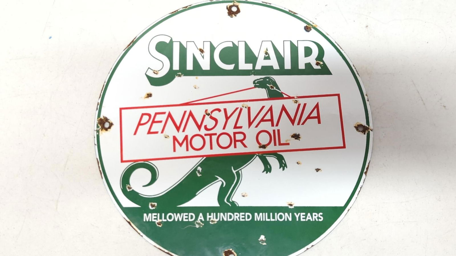 Sinclair Porcelain 12" single sided sign (1 of 4)