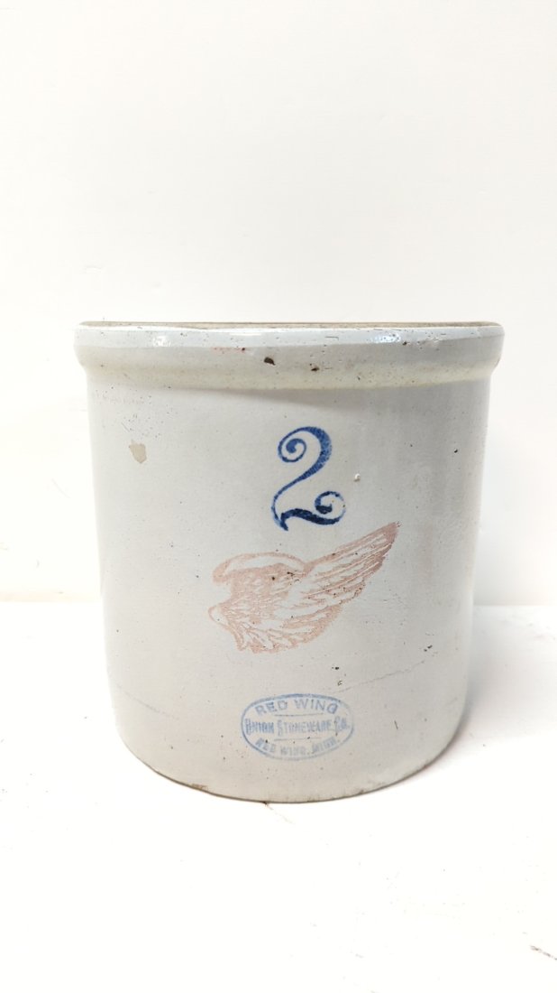 Redwing # 2 Crock: 9 1/4" t x 9 1/4" dia good condition