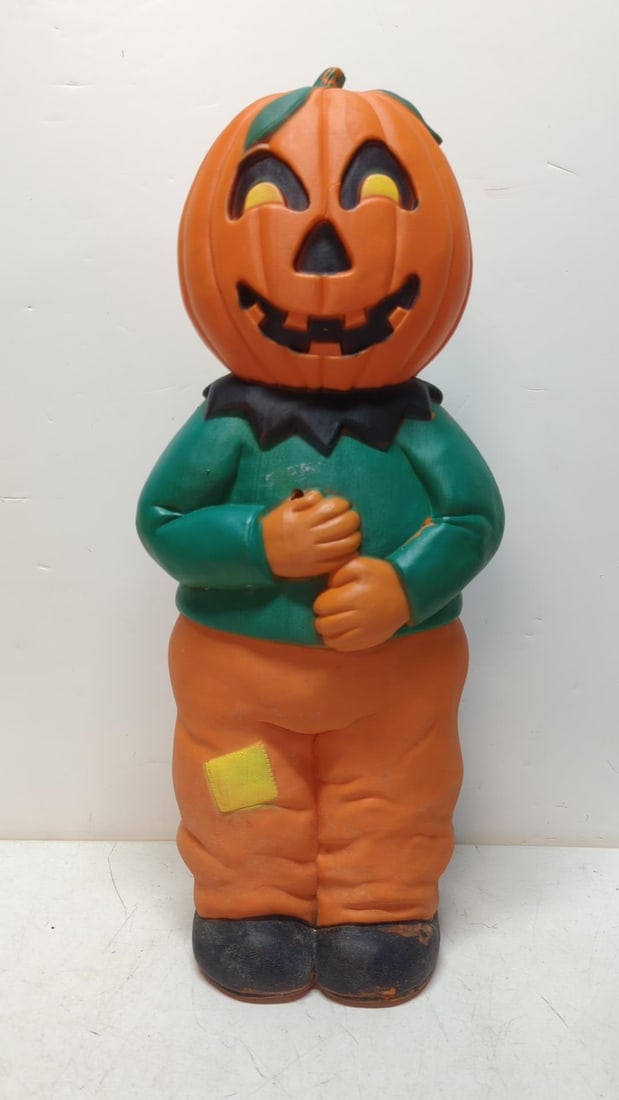Vintage Halloween Blow Mold Scarecrow pumpkin (1 of 2)