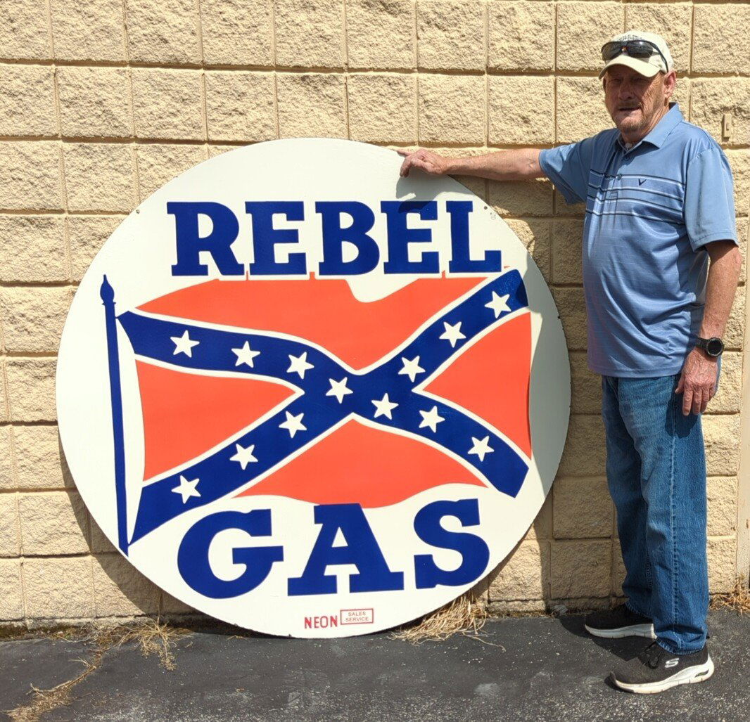 60 " Rebel Gas Porcelain double sided sign (1 of 9)