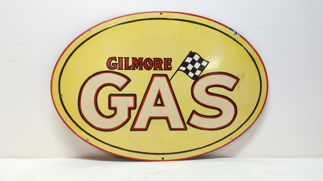 30" oval Gilmore Gas single sided sign (1 of 4)