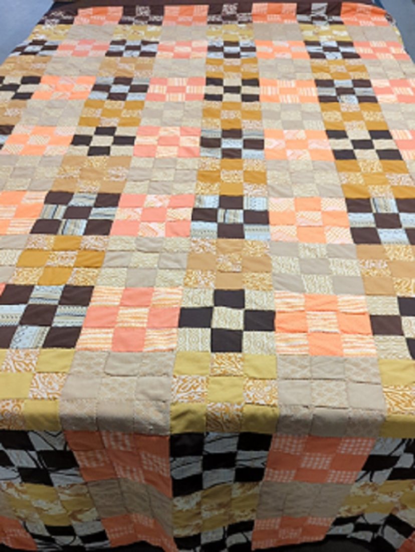 Vintage King Size hand made patch quilt (1 of 4)