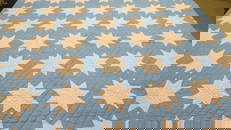 Hand Made Blue & Pink Star Quilt