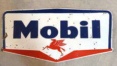 Mobil Porcelain Double sided sign