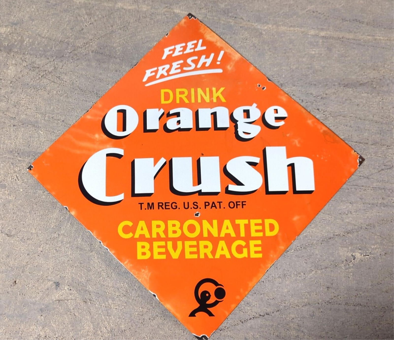 Porcelain Drink Orange Crush Diamond Shaped sign (1 of 5)