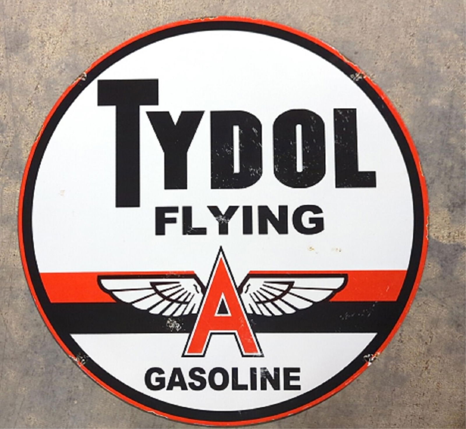 24" Porcelain Tydol Flying A Gasoline sign (1 of 7)
