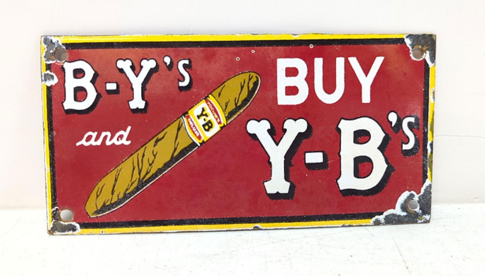 Porcelain Buy Y - B Cigars single sided sign (1 of 2)