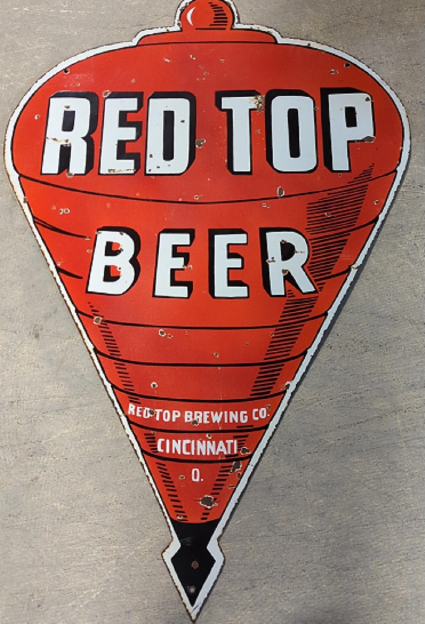 Porcelain Red Top Beer double sided sign (1 of 7)