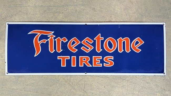 Porcelain Firestone Tires single sided sign (1 of 4)