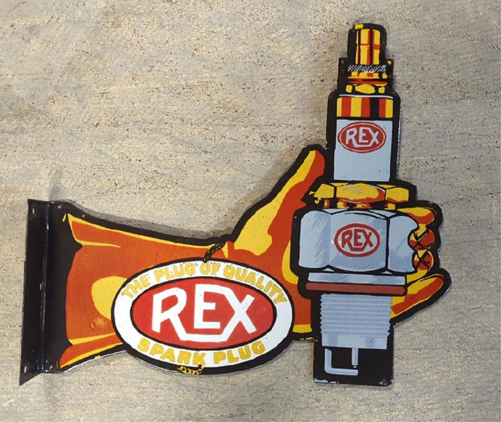 Porcelain Red Spark Plugs Flange  sign (1 of 2)