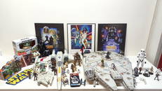 Large lot of Star Wars Toy Collectibles - Millennium Falcon & X-Wing Fighter