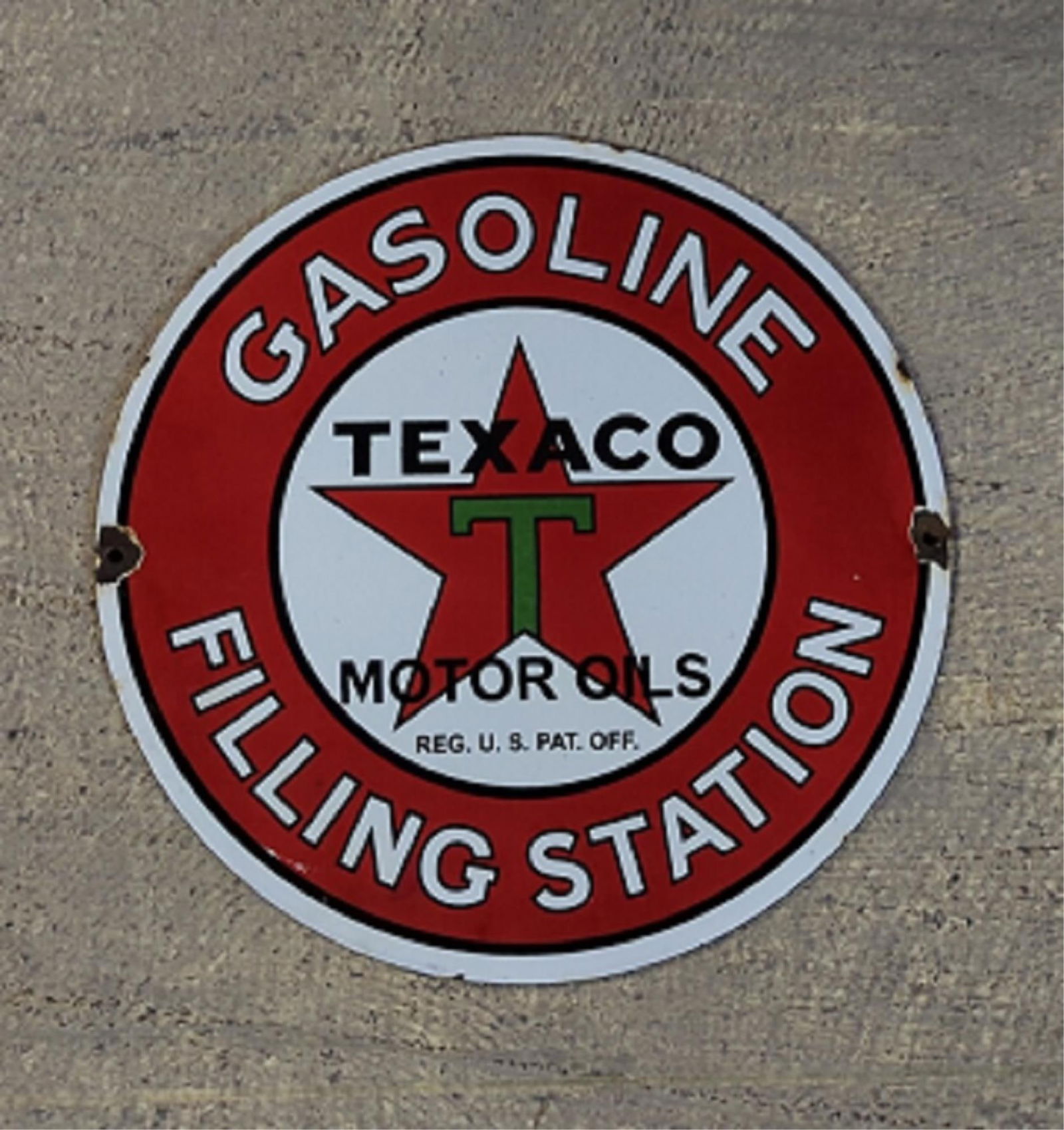 Porcelain Texaco Gasoline Filing Station sign (1 of 3)
