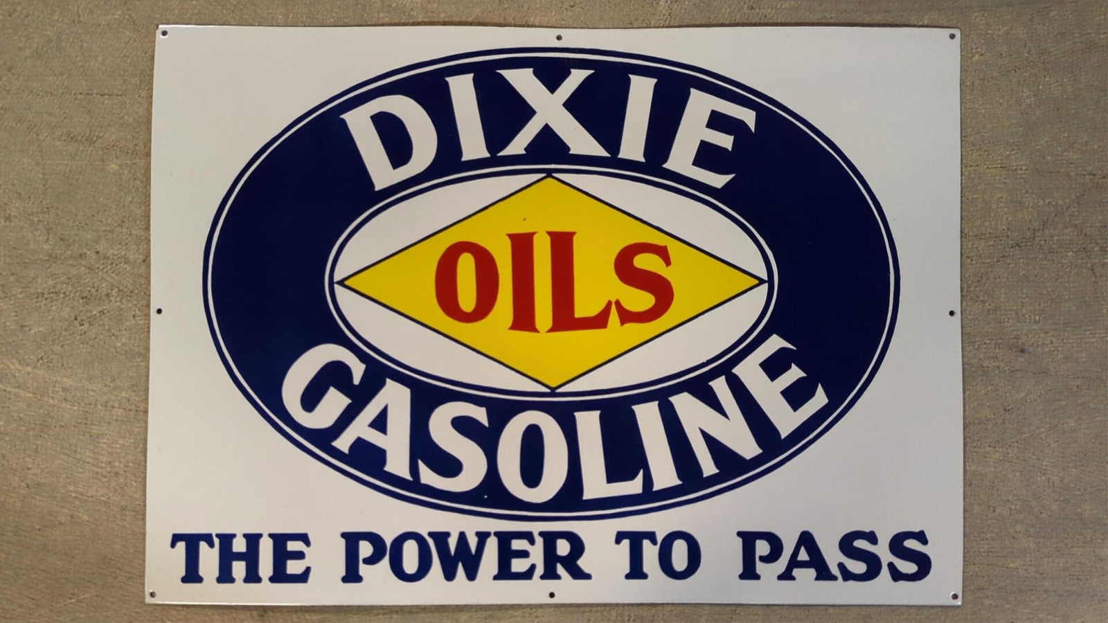 Porcelain Dixie Oil single sided sign: 35" x 25" good condition