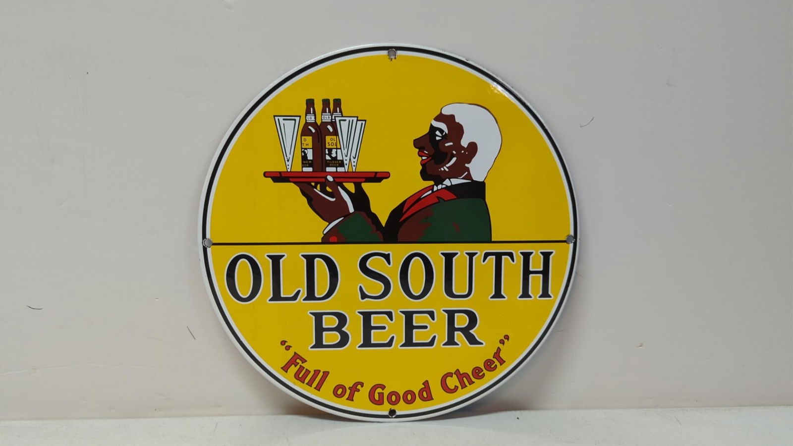 Porcelain 12" Old South Beer single sided sign (1 of 2)