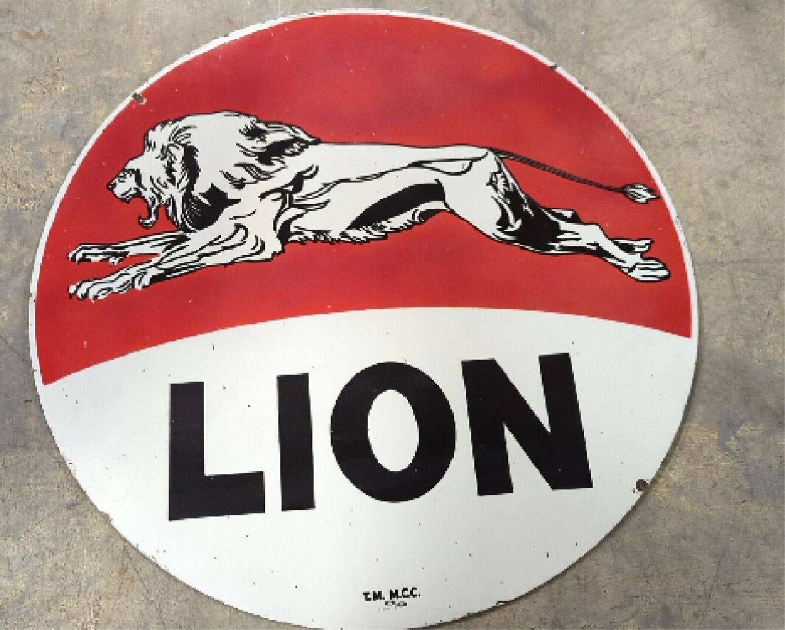 48" Porcelian Lion double sided sign (1 of 11)