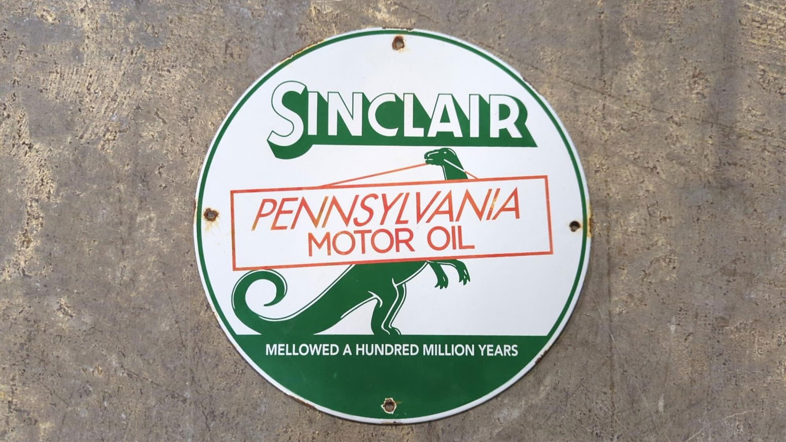 12" Porcelain Sinclair single sided sign (1 of 5)