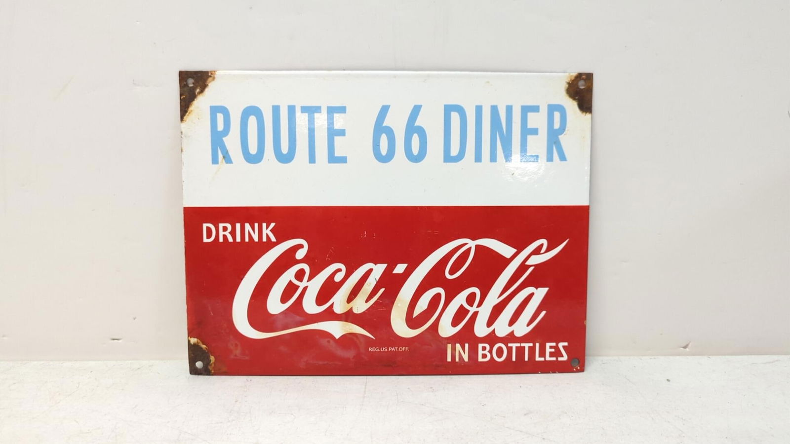 Porcelain Route 66 Coca Cola Diner Sign (1 of 4)