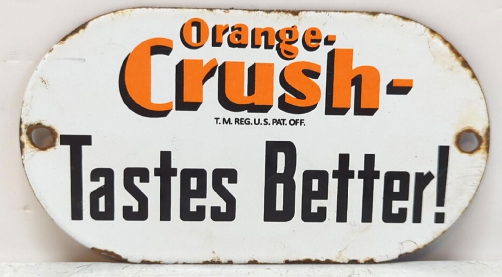 Porcelain Orange Crush Door Push Plate (1 of 4)