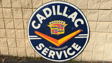 48" Porcelain Cadillac Service double sided sign