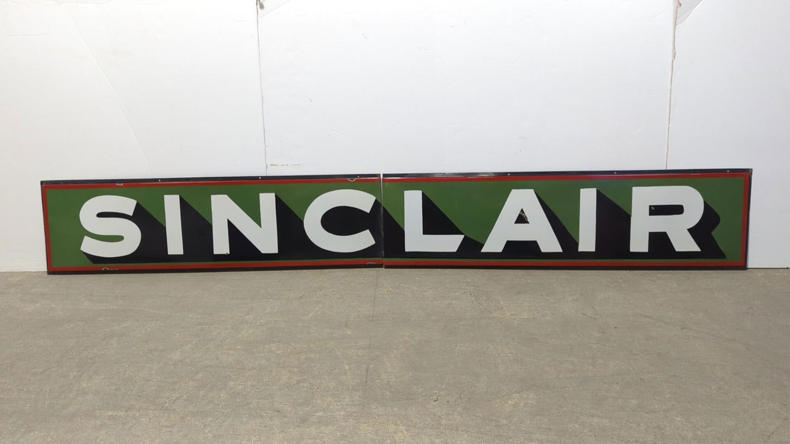Large Porcelain Sinclair 2 piece single sided sign (1 of 6)