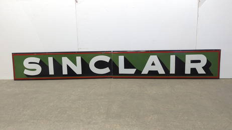 Large Porcelain Sinclair 2 piece single sided sign