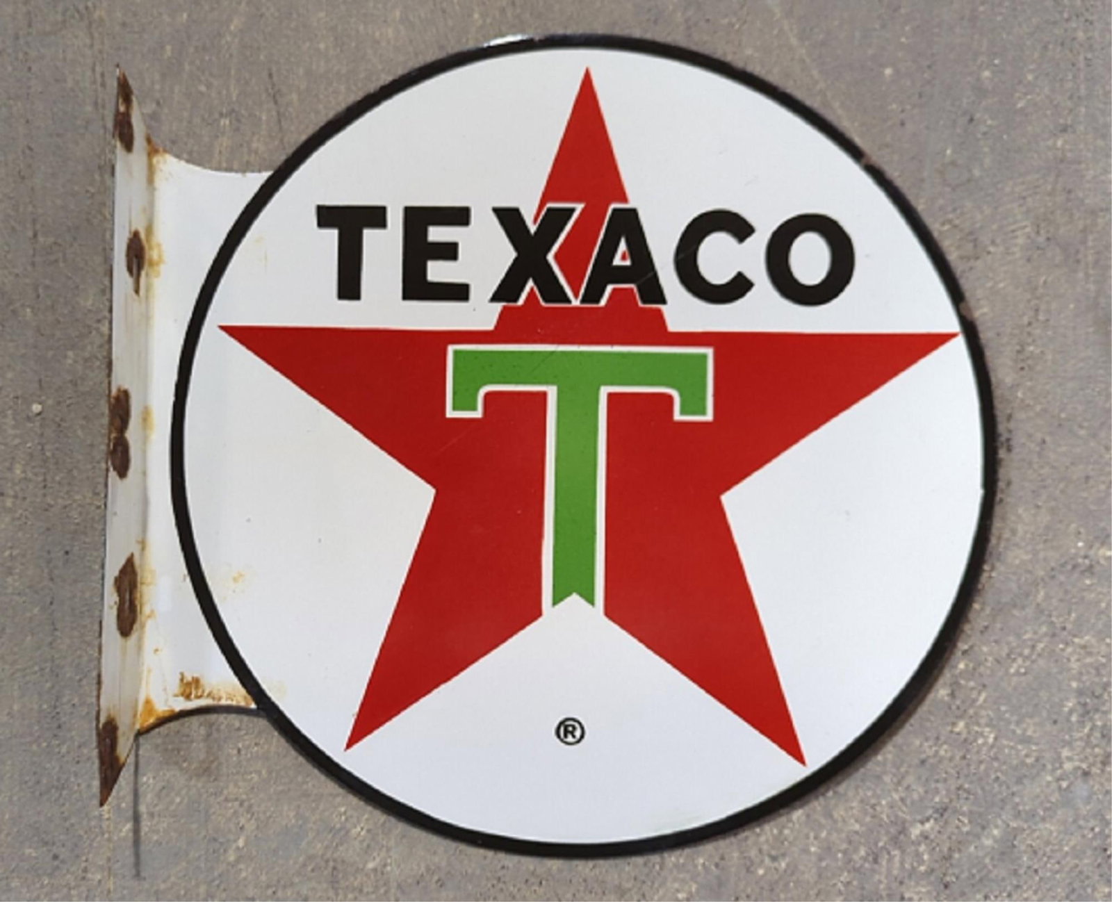 Porcelain Texaco Flange double sided sign (1 of 3)