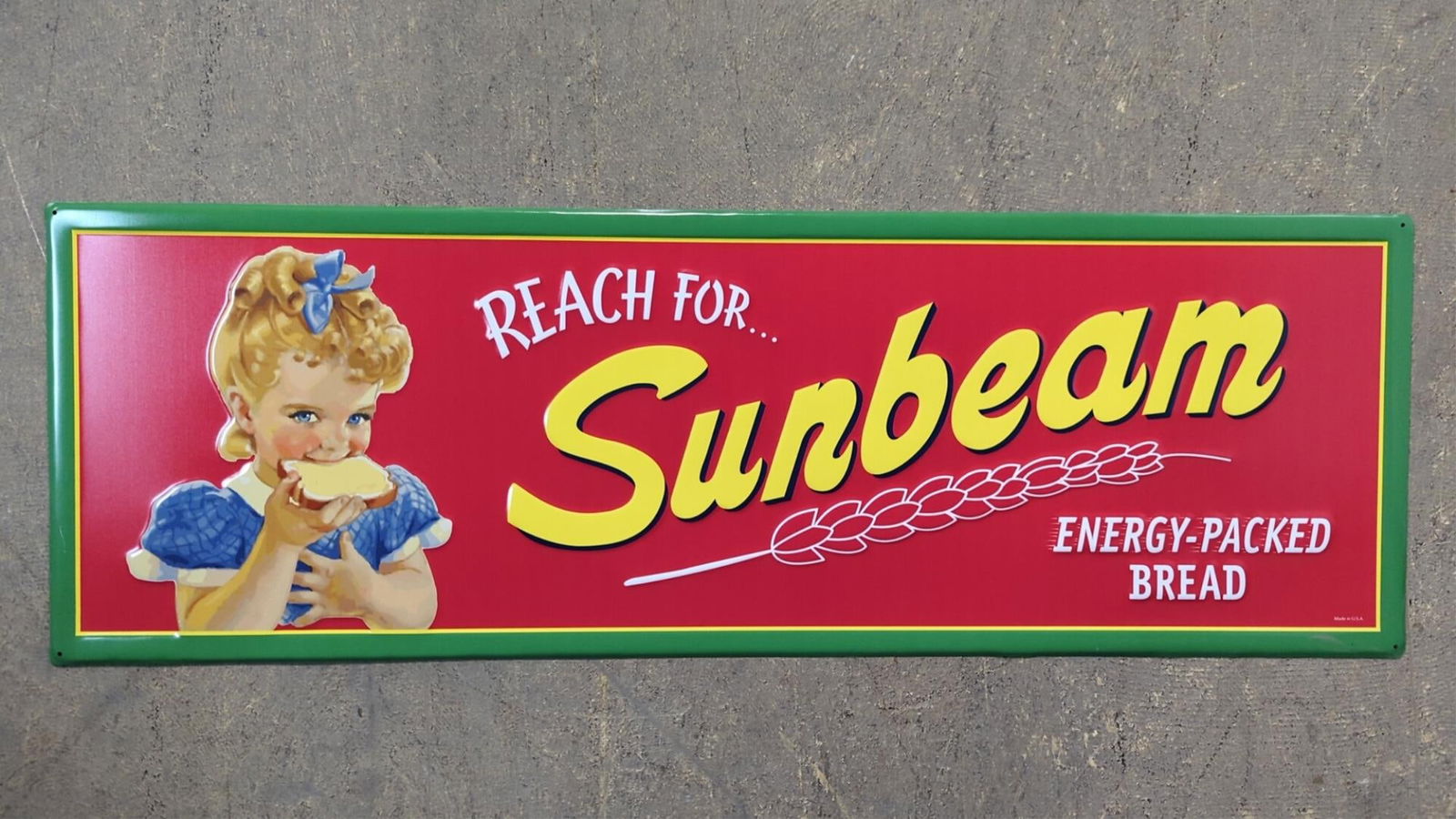 Embossed Sunbeam bread metal sign (1 of 3)