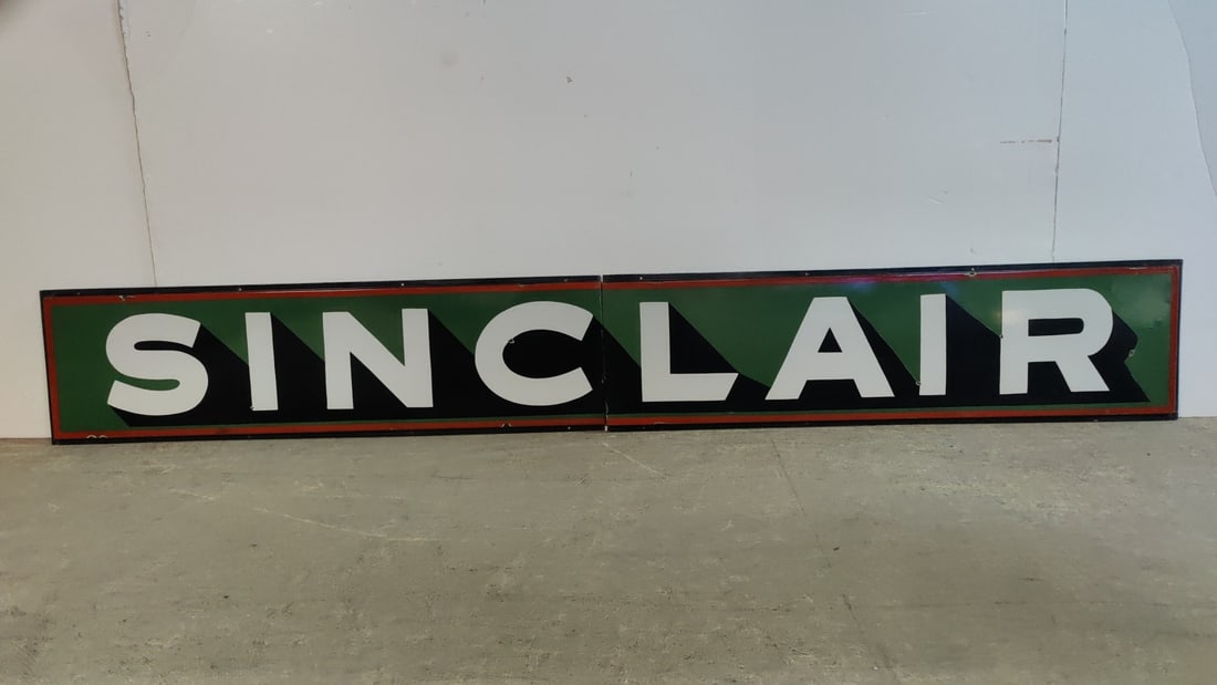 10' 2" Long Sinclair (2 piece) porcelain sign (1 of 8)
