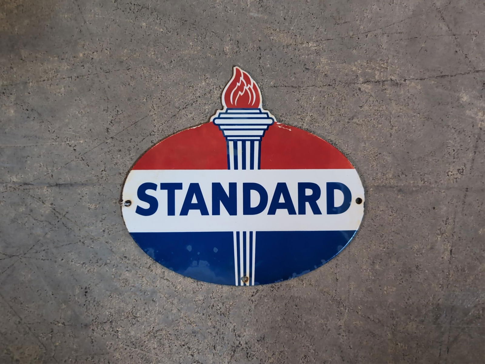 Porcelain Oval Standard Oil Torch Sign (1 of 2)