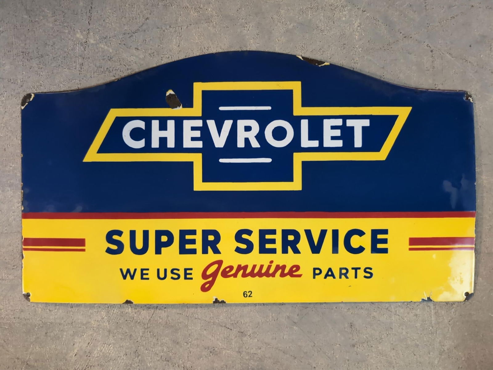 Large Porcelain Chevrolet Super Service Sign (1 of 4)