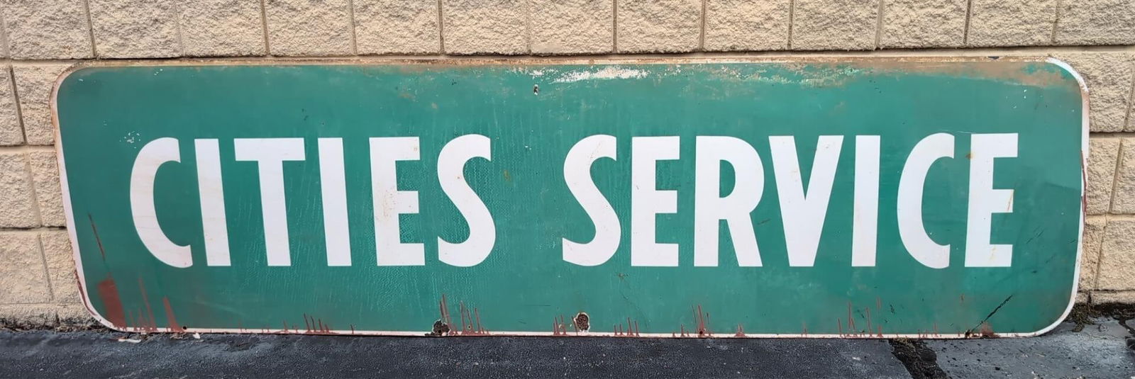 8ft Porcelain Cities Service Sign (1 of 3)