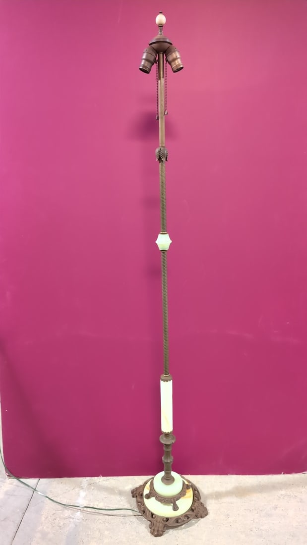 Antique Floor Lamp with onyx and uranium spacers (1 of 5)