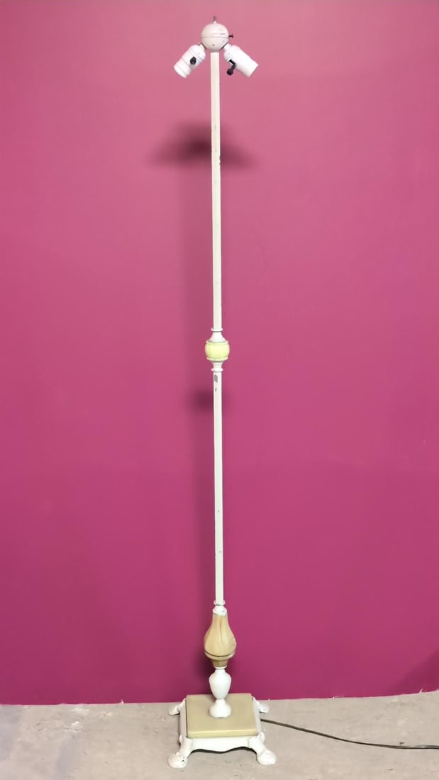 Onyx & Uranium glass & metal floor lamp (1 of 4)