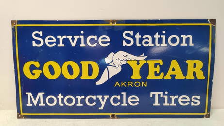 Goodyear Motor Cycle Tires Porcelain Sign